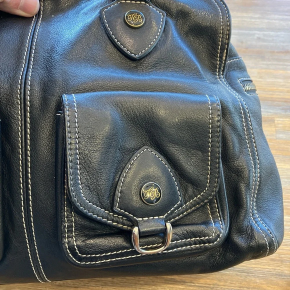 Ted‎ Baker black leather satchel bag with white stitching. Excellent condition. - Picture 3 of 8